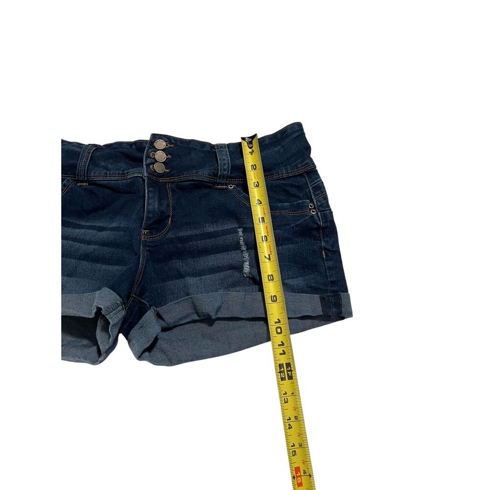 YMI Dark Wash Distressed Jean Shorts Size 13 - Picture 6 of 7